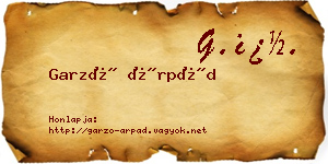 Garzó Árpád névjegykártya